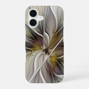 Funda Para iPhone 16 Fractal Floral, Flor Fantasía con Colores de la Ti