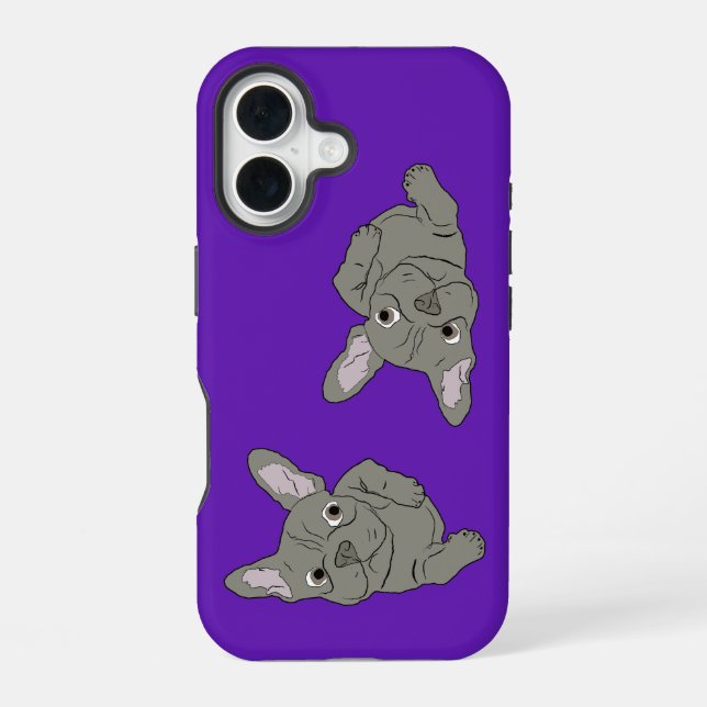 Funda Para iPhone 16 Frenchie Gris (Reverso )
