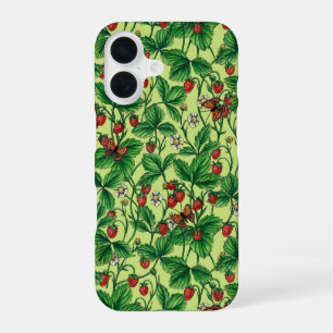 Funda Para iPhone 16 Fresas silvestres en melón verde