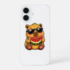 Funda Para iPhone 16 Fresco Capybara Sandía Verano