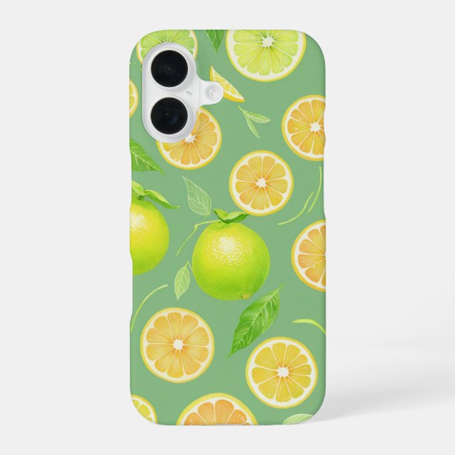 Funda Para iPhone 16 Fresh Lemon & Lime Citrus Phone Case (Reverso )