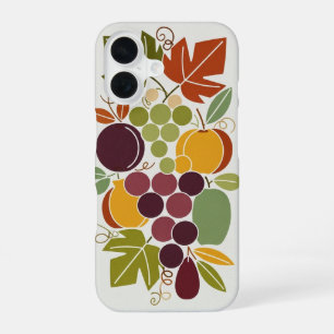 Funda Para iPhone 16 Frutas Vintage con Uvas Estilizadas