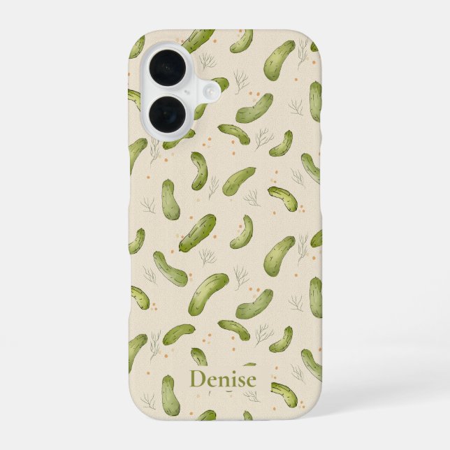 Funda Para iPhone 16 Fun Dill Pickle Pattern (Reverso )