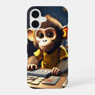 Funda Para iPhone 16 Funda Adorable Monkey Accountant iPhone 16