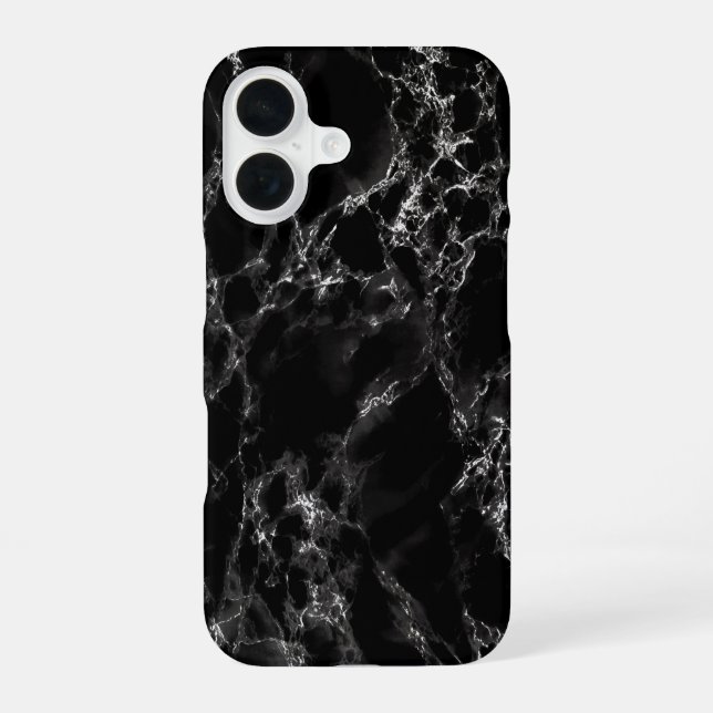 Funda Para iPhone 16 Funda de iPhone de mármol negro falso (Reverso )