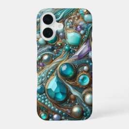 Funda Para iPhone 16 Funda de iPhone de piedra preciosa turquesa delgad