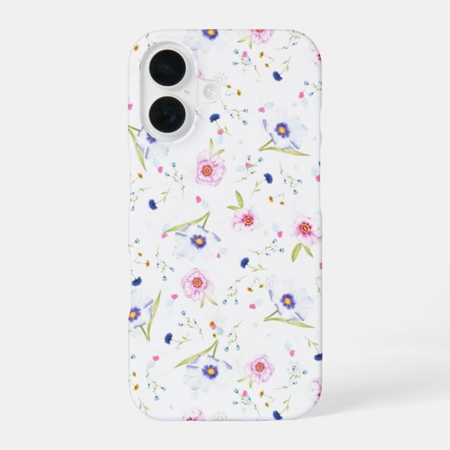 Funda Para iPhone 16 Funda de iPhone floral (Reverso )