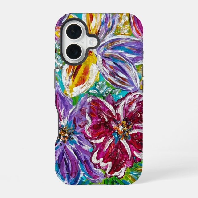 Funda Para iPhone 16 Funda de iPhone floral (Reverso )