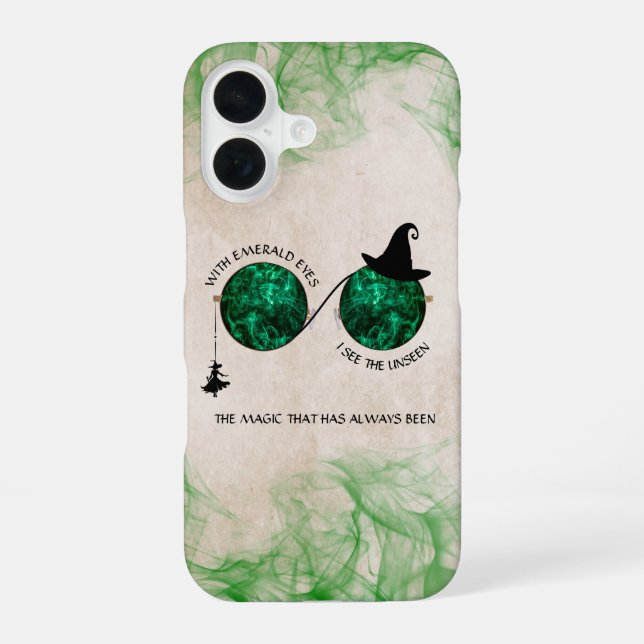 Funda Para iPhone 16 Funda de iPhone Ojo Esmeralda Encantado Malvadamen (Reverso )