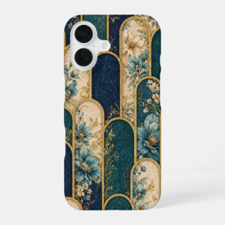 Funda Para iPhone 16 Funda OtterBox de iPhone floral en azul turquesa y