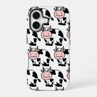 Funda Para iPhone 16 "Funda para iPhone con patrón de vaca de dibujos a