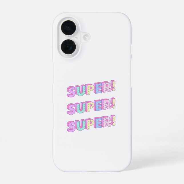 Funda Para iPhone 16 fundas de iphone con título "SUPER" (Reverso )