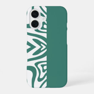Funda Para iPhone 16 fundas de teléfono con estampado abstracto verde y
