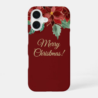 Funda Para iPhone 16 Fundas para iPhone de Nochebuena con Flor de Pascu