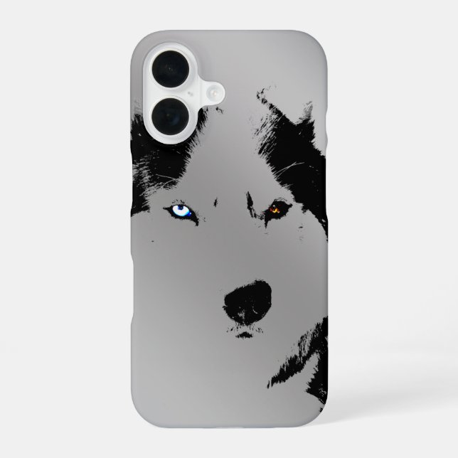 Funda Para iPhone 16 Fundas para iPhone de perro Husky Fundas para móvi (Reverso )