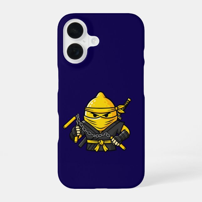 Funda Para iPhone 16 Funny Lemon Shinobi Ninja Nunchucks Illustration (Reverso )