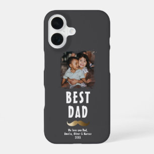 Funda Para iPhone 16 Funny Mustache feliz foto del Día del Padre