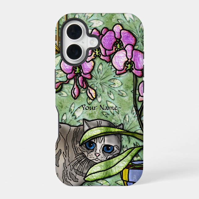 Funda Para iPhone 16 Fuschia & Kitty (personalizado) (Reverso )