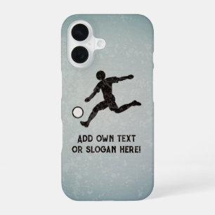 Funda Para iPhone 16 Fútbol de patadas: jugador de fútbol marca - texto