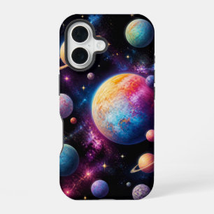 Funda Para iPhone 16 Galaxia Vibrante del Espacio Exterior Planetas C