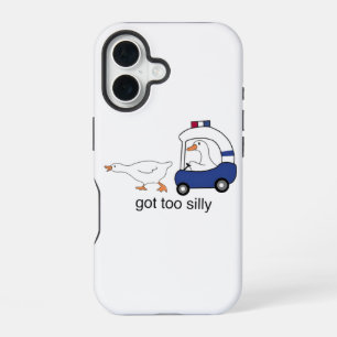 Funda Para iPhone 16 Ganso Divertido Policía Humor Demasiado Tonto