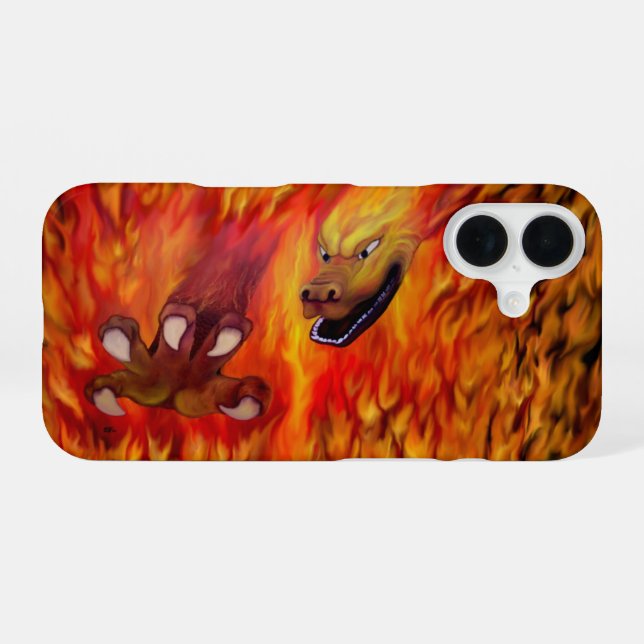 Funda Para iPhone 16 Garfa de Dragón Rojo (Reverso Horizontal)