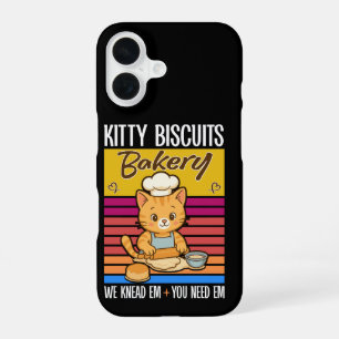 Funda Para iPhone 16 Gatito Amasando Panadería Kitty Galletas Los Amasa