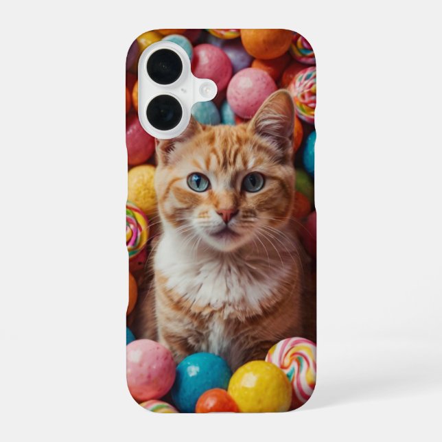 Funda Para iPhone 16 Gatito Candyland (Reverso )
