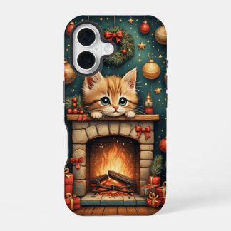Funda Para iPhone 16 Gatito de Navidad