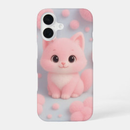 Funda Para iPhone 16 Gatito rosa adorable con recuerdos de color