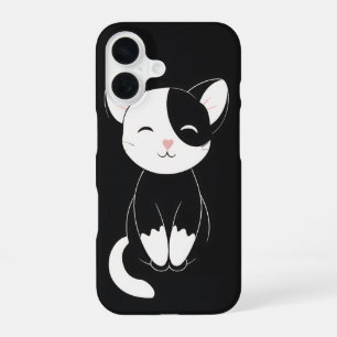Funda Para iPhone 16 gato blanco y negro