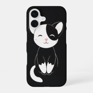 Funda Para iPhone 16 gato blanco y negro