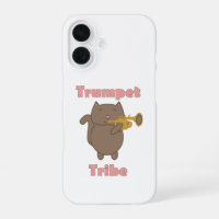 Gato de Dibujos Animados Adorable Tocando Trompeta