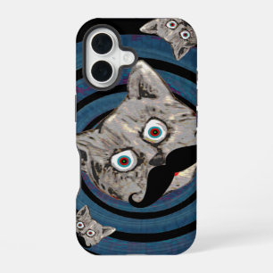 Funda Para iPhone 16 gato enojado en un espiral