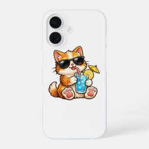 Funda Para iPhone 16 Gato fresco de verano