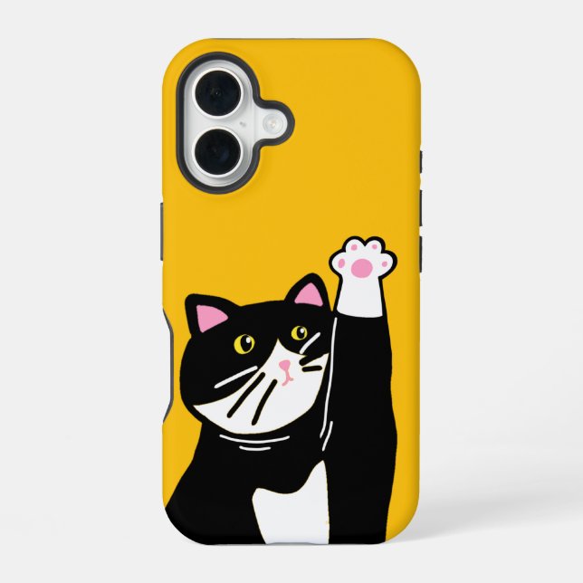Funda Para iPhone 16 Gato juguetón (Reverso )