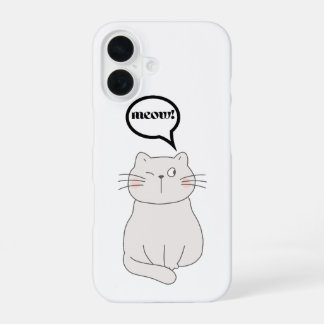 Funda Para iPhone 16 gato maullido