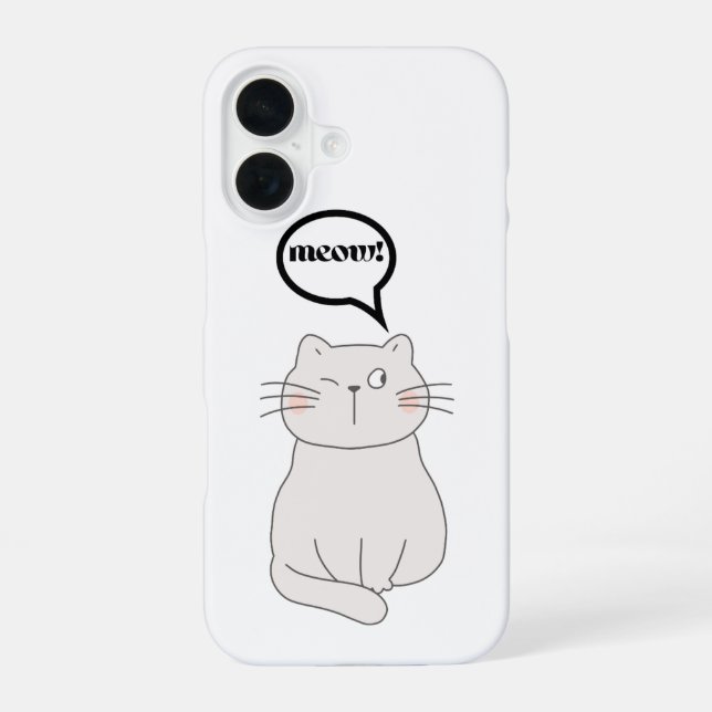 Funda Para iPhone 16 gato maullido (Reverso )