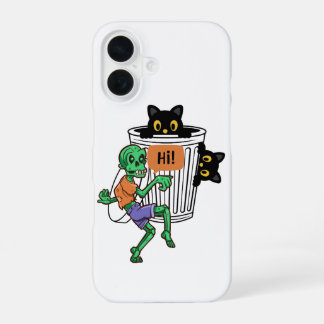 Funda Para iPhone 16 Gato Miedoso Halloween
