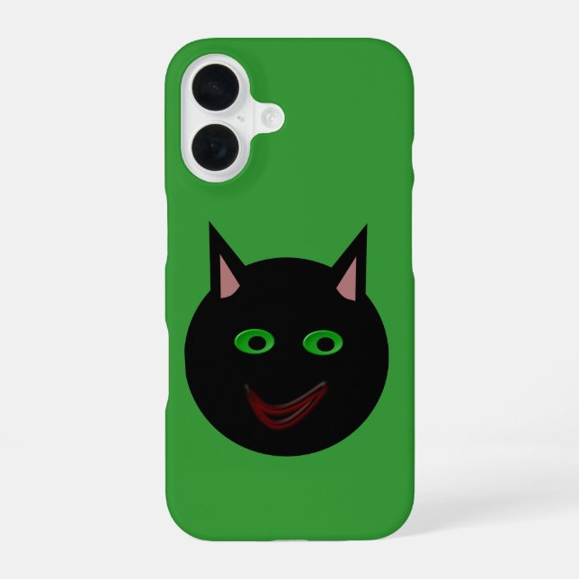 Funda Para iPhone 16 Gato Negro de Halloween (Reverso )