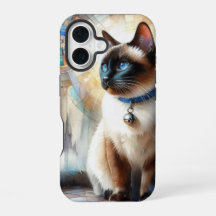 Gato siamés acuarela