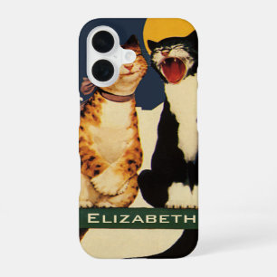 Funda Para iPhone 16 Gatos antiguos cantando, Animales divertidos y ton
