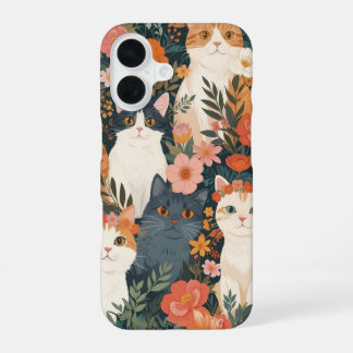 Funda Para iPhone 16 Gatos caprichosos del jardín