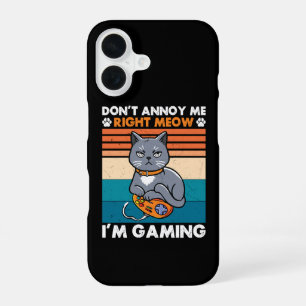 Funda Para iPhone 16 Gatos y juegos para el jugador amante de los gatos