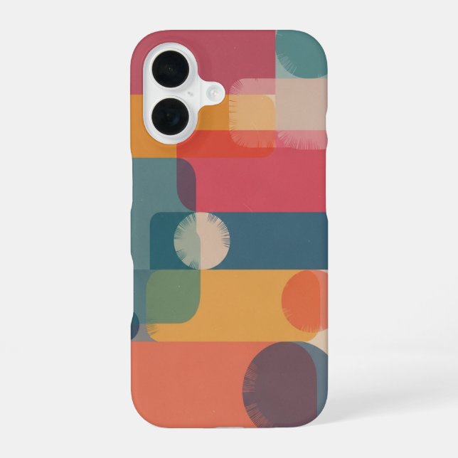 Funda Para iPhone 16 Geometría en capas vintage (Reverso )