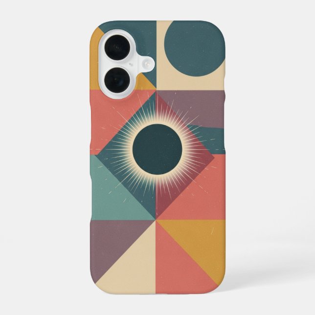 Funda Para iPhone 16 Geometric Minimalist Eclipse (Reverso )