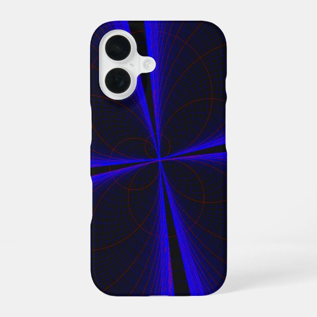 Funda para iPhone 16 geométrica con hoja de trébol (Reverso )