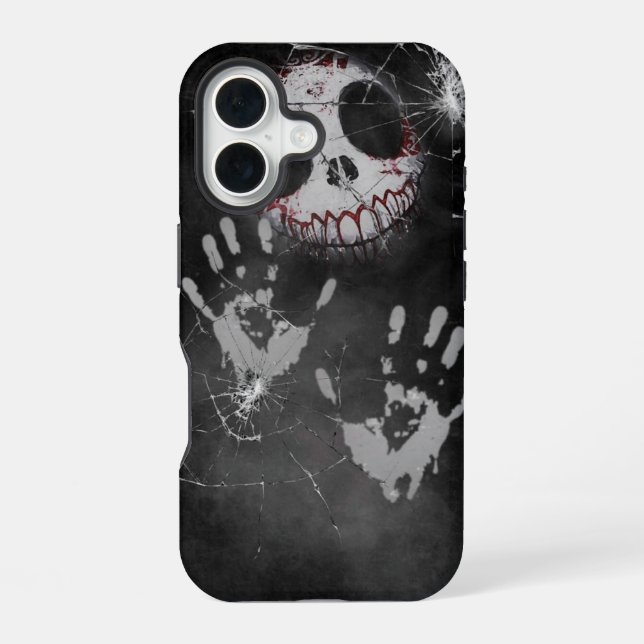 Funda Para iPhone 16 Ghostly Handprint Shattered Screen Horror iPhone C (Reverso )