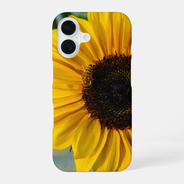Funda Para iPhone 16 Girasol Abeja Ocupada (Reverso )