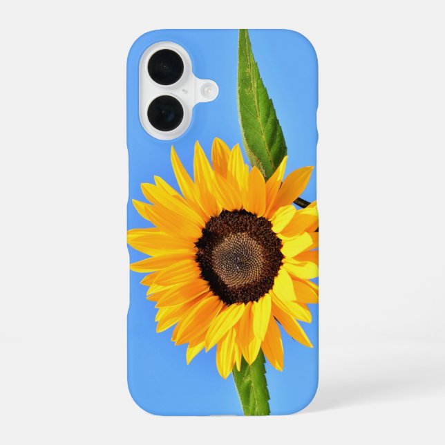 Funda Para iPhone 16 Girasol Amarillo Contra El Sol En El Cielo Azul (Reverso )
